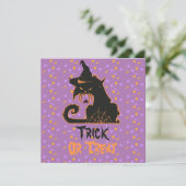 Halloween Black Cat Witch Spooky Spider Confetti Karte (Stehend Vorderseite)