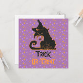Halloween Black Cat Witch Spooky Spider Confetti Karte (Vorderseite/Rückseite Beispiel)