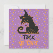 Halloween Black Cat Witch Spooky Spider Confetti Karte (Vorderseite)
