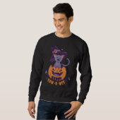 Halloween Black Cat With Witches Pumpkin Hat For K Sweatshirt (Vorne ganz)