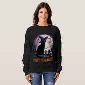 Halloween Black Cat Witz and Bats Sweatshirt (Vorne ganz)
