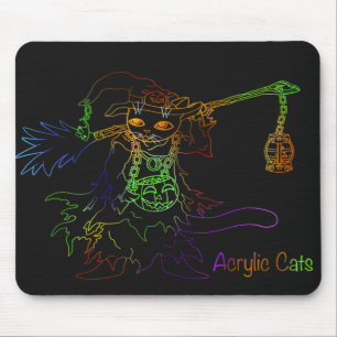 Halloween Black Cat Witz Mousepad