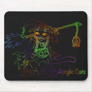 Halloween Black Cat Witz Mousepad