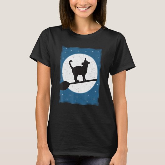 Halloween Black Cat Witz T-Shirt (Vorderseite)