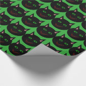 Halloween Black Cat Wrapping Paper Geschenkpapier (Ecke)
