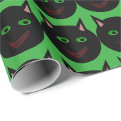 Halloween Black Cat Wrapping Paper Geschenkpapier (Rolleneckpunkt)