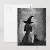 Halloween Black Cat Zauber Postkarte (Vorne/Hinten)