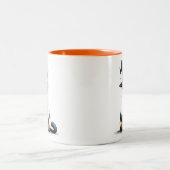 Halloween Black Cat Zweifarbige Tasse (Mittel)