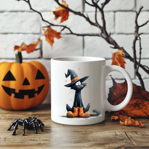 Halloween Black Cat Zweifarbige Tasse