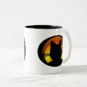 Halloween Black Cat Zweifarbige Tasse (VorderseiteRechts)