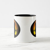 Halloween Black Cat Zweifarbige Tasse (Mittel)