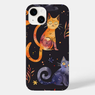 Halloween Black Cats and Moons Funny Witchy Kids Case-Mate iPhone 14 Hülle