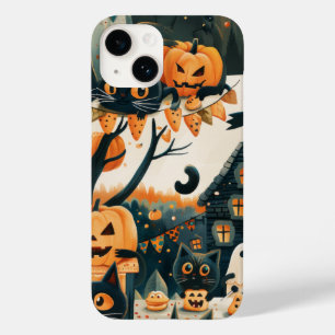 Halloween Black Cats and Moons Funny Witchy Kids Case-Mate iPhone 14 Hülle