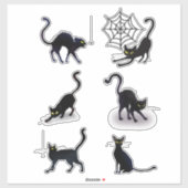 Halloween Black Cats and Spiders Set ID852 Aufkleber (Blatt)