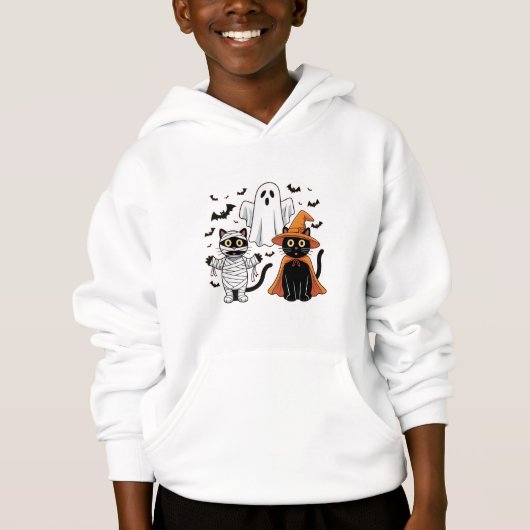Halloween Black Cats – Cute & Spooky Design Hoodie (Vorderseite)
