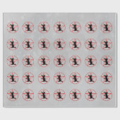 Halloween Black Cats Gold Stars auf Pentagramm Geschenkpapier (Flach)