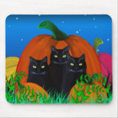 Halloween Black Cats mit Pumpkins Mousepad (Vorne)