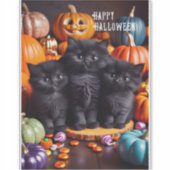 Halloween Black Cats mit Pumpkins und Candy Aufkleber (Vorderseite)
