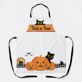 Halloween Black Cats & Orange Pumpkin Schürze (Vorderseite)