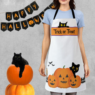 Halloween Black Cats & Orange Pumpkin Schürze