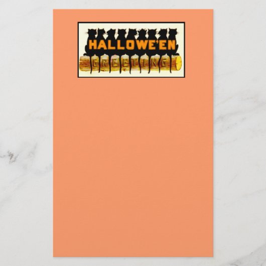 Halloween Black Cats Stationary Briefpapier (Vorderseite)