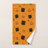 Halloween Black Cats und Pumpkins Muster Badhandtuch Set (Handtuch)