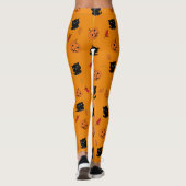 Halloween Black Cats und Pumpkins Muster Leggings (Rückseite)