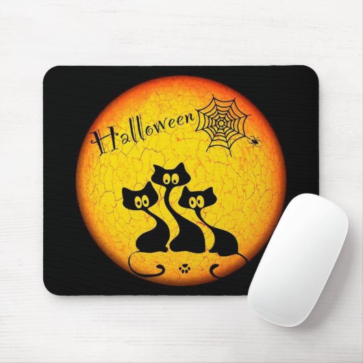 Halloween Black Cats und Spiegellerie Mousepad (Mit Mouse)