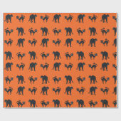 Halloween Black Cats Wrapping Paper Geschenkpapier (Flach)