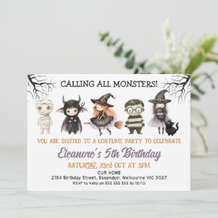 Halloween Black Costume Party Monsters Geburtstag Einladung