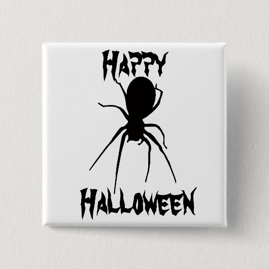 Halloween Black Creepy Spider Button (Vorderseite)