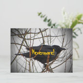 Halloween Black Crow Einladung (Stehend Vorderseite)