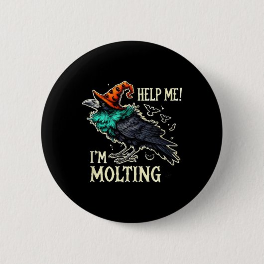 Halloween Black Crow helfe mir! Ich schwinke! Funn Button (Vorderseite)