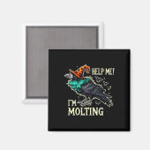 Halloween Black Crow helfe mir! Ich schwinke! Funn Magnet (Vorderseite/Rückseite)