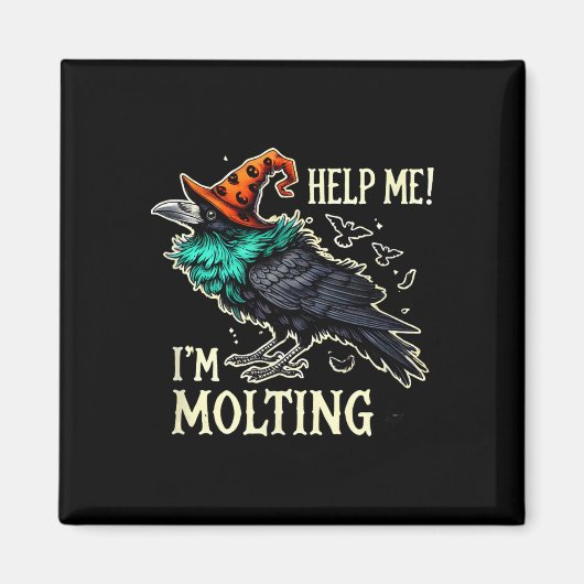 Halloween Black Crow helfe mir! Ich schwinke! Funn Magnet (Vorne)