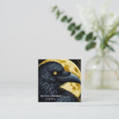 Halloween Black Crow Quadratische Visitenkarte (Stehend Vorderseite)