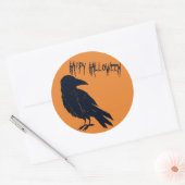 Halloween Black Crow Silhouette Orange Sticker (Umschlag)