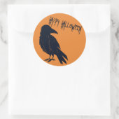 Halloween Black Crow Silhouette Orange Sticker (Tasche)