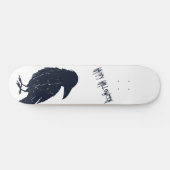 Halloween Black Crow Silhouette Skateboard Deck (Horizontal)