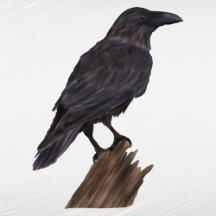 Halloween Black Crow Watercolor