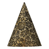 Halloween Black Damask Grunge Party Partyhütchen (Rückseite)