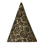 Halloween Black Damask Grunge Party Partyhütchen (Rechts)