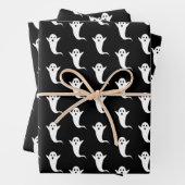 Halloween Black Ghost Pattern Wrapping Paper Geschenkpapier Set (Beispiel)