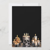 Halloween Black Gold Candles Skull Spooky Einladung (Rückseite)