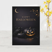 Halloween Black Gold Pumpkins Karte (Gelbe Blume)
