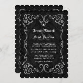 Halloween Black Gothic EMPFANG AUF RÜCKEN Einladung (Vorne/Hinten)