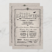 Halloween Black Gothic Skeleton Skull Party Einlad Einladung (Vorne/Hinten)