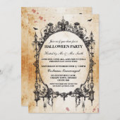 Halloween Black Gothic Spider Frame Party laden Einladung (Vorne/Hinten)