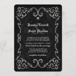 Halloween Black Gothic STRIPED BACK Einladung