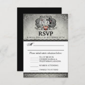 Halloween Black Gray Matching Menu UAWG RSVP Karte (Vorne/Hinten)